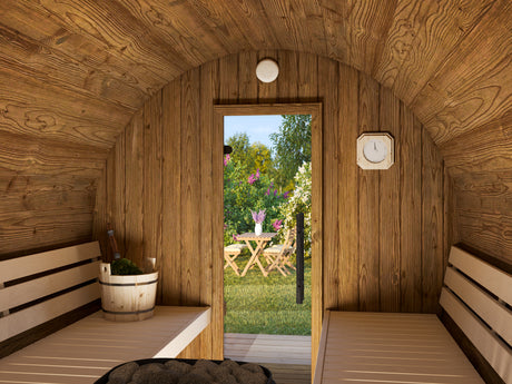 ANITA Thermo L (2,2x2,9m|1,6m2|42mm) Thermowood Barrel Sauna