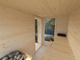 Sanna Sauna XL (5.2x2.9m | 12.8m2 | 44mm) Modern Double Glazed Sauna & Garden Room with Sliding Doors