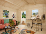 Emma L (3.5x3.5m | 10.4+4.2m2 | 34mm) Alpine Style Log Cabin with Terrace and Shutters