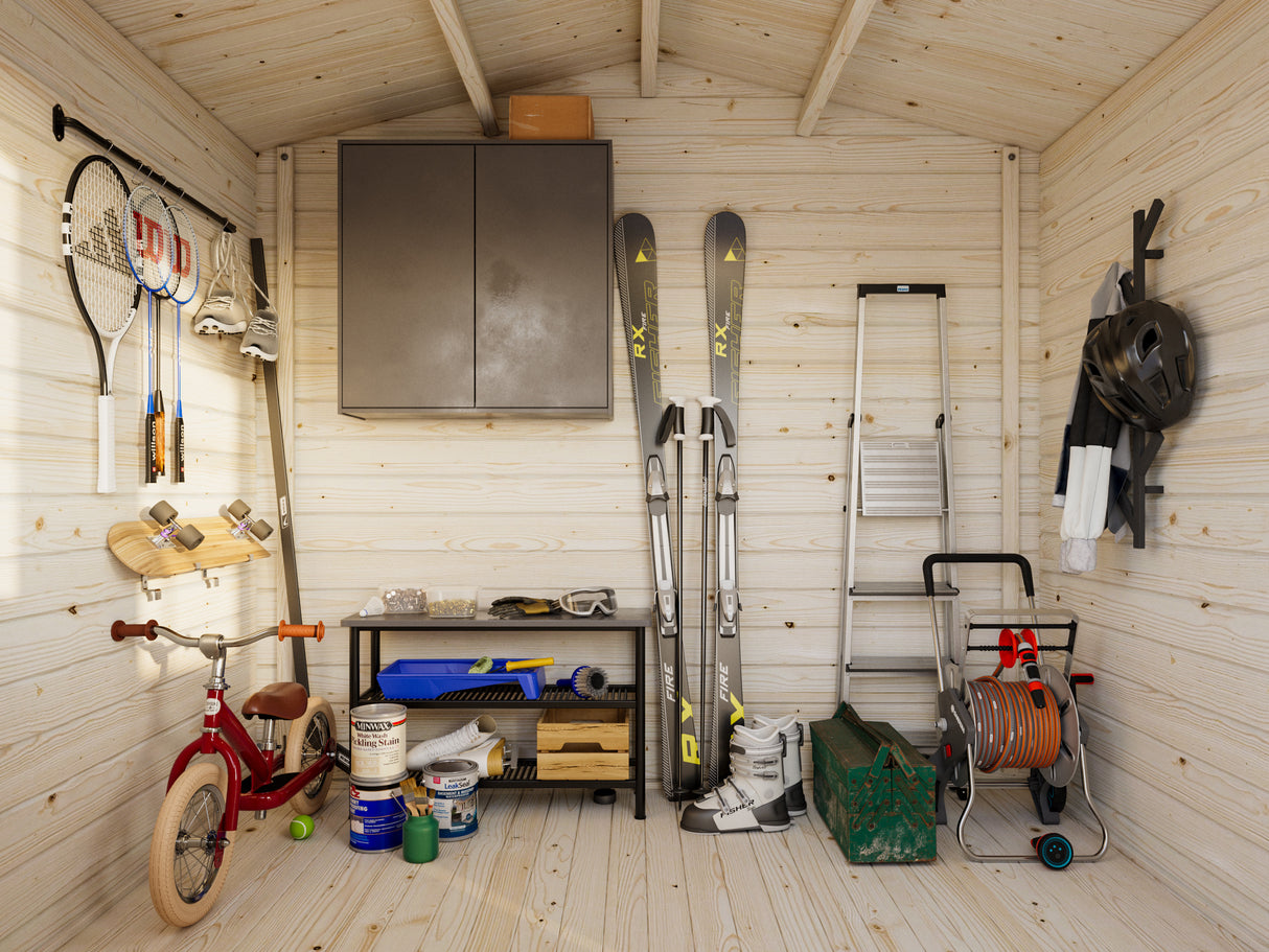 Emma S (2.6x2.2m | 4.6m2 | 28mm) Compact Alpine Style Garden Shed