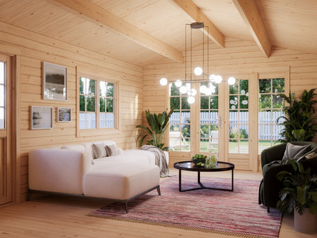 Irene M (3.8x5.7m | 19.0m2 | 44mm) Spacious Garden Log Cabin