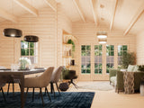 Irene XL (5.3x5.7m | 21.9+5.2m2 | 44mm) Summer House Log Cabin with Porch - Palmako UK