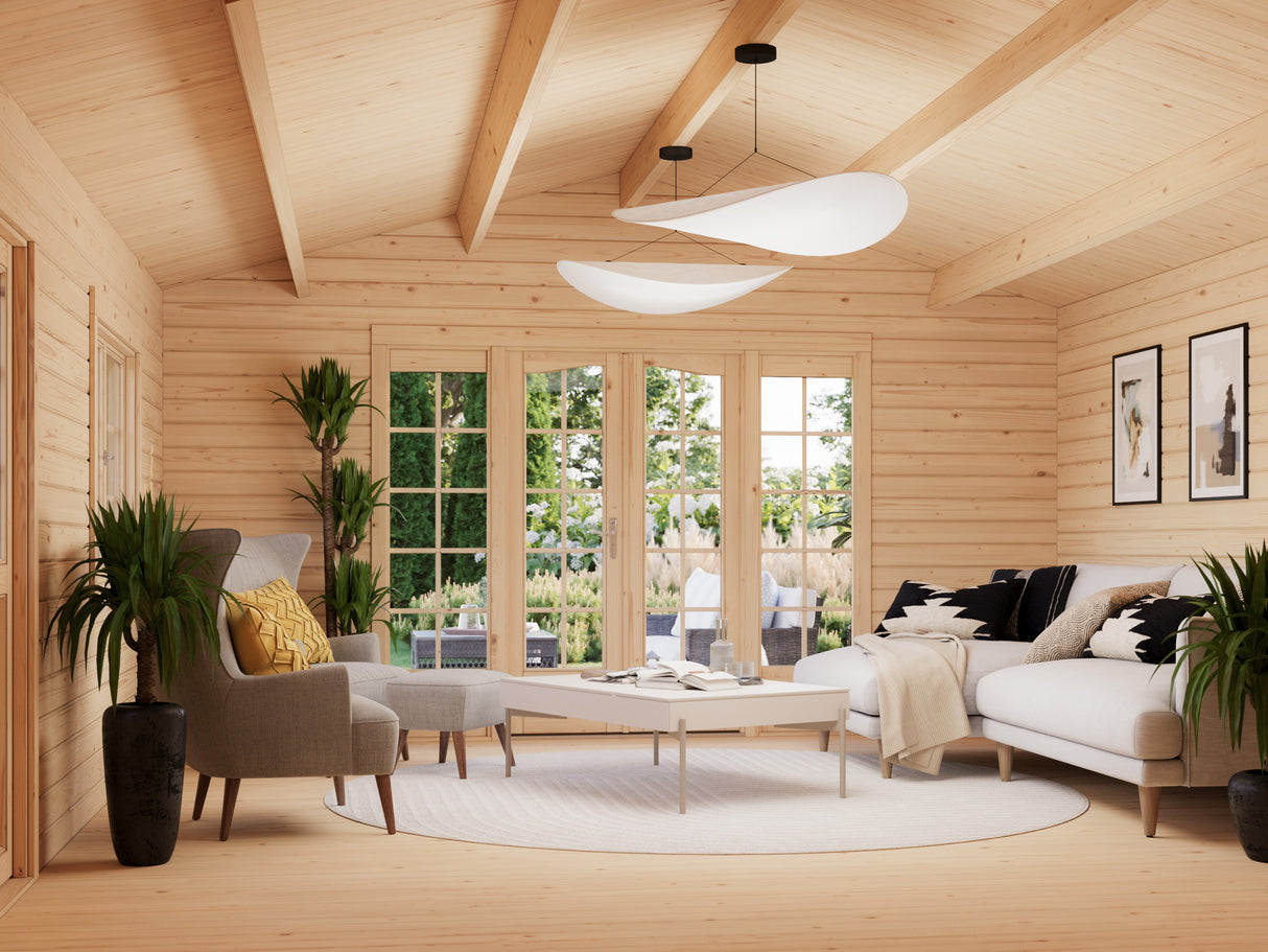 Irene L (4.7x5.7m | 23.9m2 | 44mm) Garden Log Cabin - Palmako UK