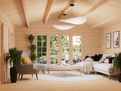 Irene L (4.7x5.7m | 23.9m2 | 44mm) Garden Log Cabin - Palmako UK