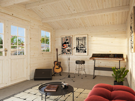 Klara M (3.5x3m | 10.4m2 | 28mm) Compact Garden Log Cabin