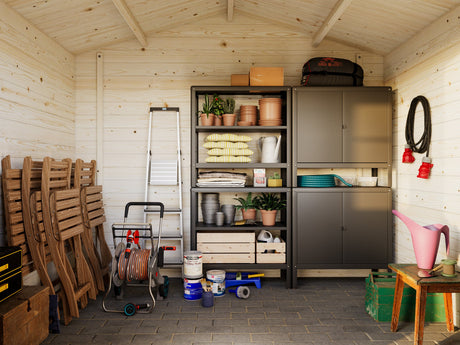 Klara S (3x2m | 4.7m2 | 28mm) Beach Hut Style Tiny Log Cabin or Garden Shed