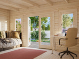 Lisa M (4.7x3.5m | 14.2m2 | 44mm) Modern Pent Garden Office (2024 Upgraded Model)