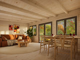 Lisandra L(5,5x4m|19,4m2|44mm ) Garden House with Aluminium Doors and Windows - Palmako UK