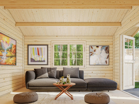 Sally S (3x3.6m | 10.2m2 | 44mm) Compact Nordic Style Traditional Log Cabin