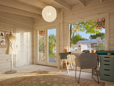 Heidi L (8.4x3.2m | 22.5m2 | 70mm) Contemporary 3-room Garden House - Palmako UK