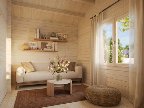 Sandra L (7.9x3.7m | 25.6+11.1m2 | 44mm) Multi-Room Log Cabin - Palmako UK