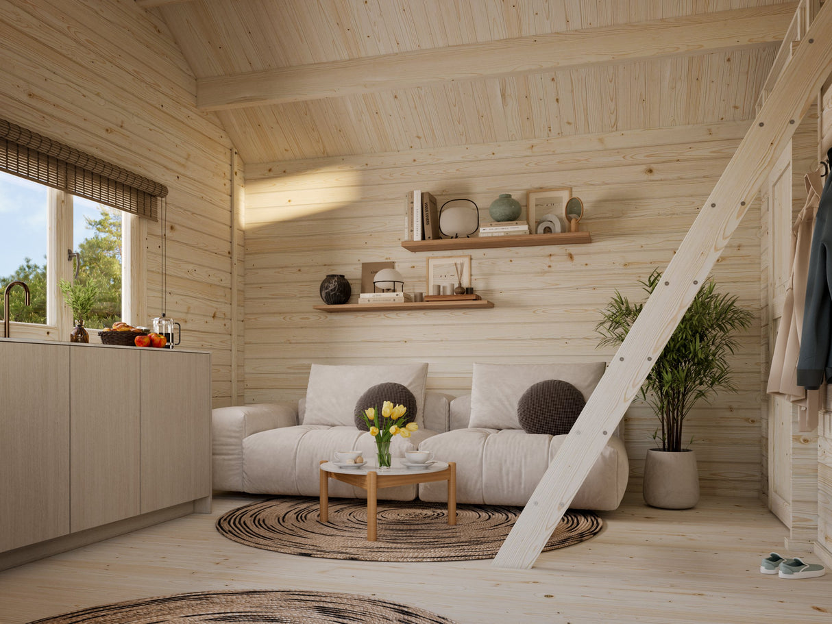 Sandra M (6.1x4.1m | 29.9m2 | 44mm) Three Room Traditional Holiday Log Cabin - Palmako UK