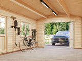 Roger XS (3.8x5.7m | 19m2 | 44mm) Compact Timber Log Garage with Wooden Doors - Palmako UK