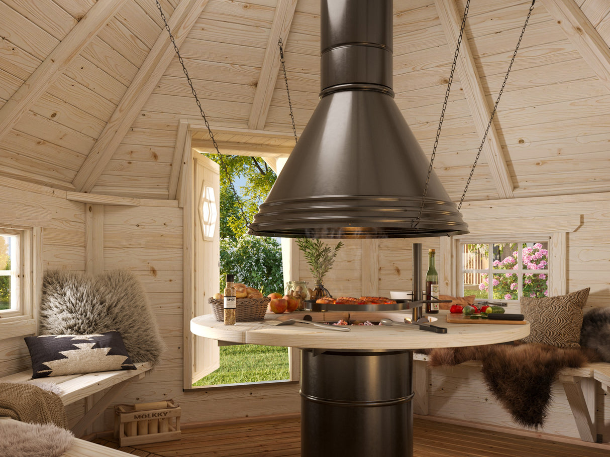Eva S (8.7m2 | 44mm) Nordic Barbecue Hut - Palmako UK