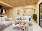 Cecilia L (5,6x5,6m | 27,2m2 | 70mm) Spacious 2,5-Room Modern Log Cottage with Aluminium Doors and Windows