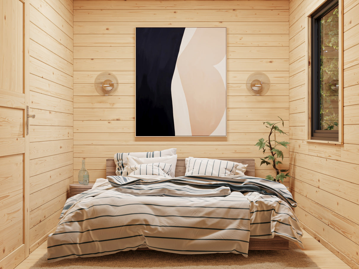 Cecilia XL(5,6x6,9m | 30m2 | 70mm) 4-Room Modern Log Cottage with Aluminium Doors and Windows