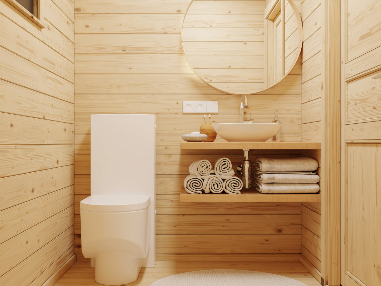 Cecilia XXL (9,1x4,4m | 32m2 | 70mm) Spacious 3-Room Modern Log Cottage with Aluminium Doors and Windows