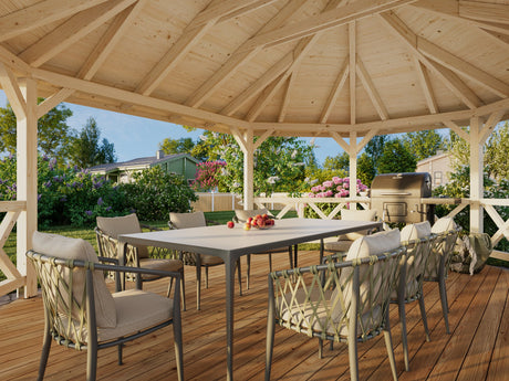 Betty L (4.7x6.2m | 25.0m2) Large Wooden Garden Gazebo - Palmako UK