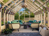 Emilia L (3x4.8m | 13.8m2 | 18mm) Premium Glasshouse (Pressure Treated) - Palmako UK