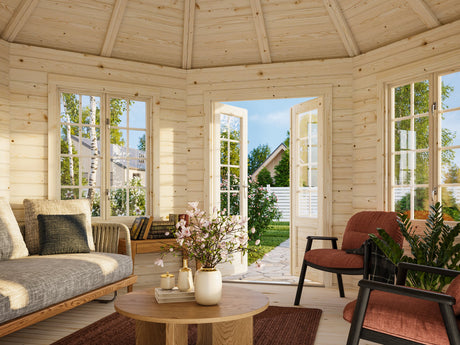 Hanna (4.2m diameter | 14.1m2 | 44mm) Octagonal Summer House Pavilion