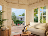 Hanna (3m diameter | 7.6m2 | 34mm) Hexagonal Timber Garden Pavilion - Palmako UK