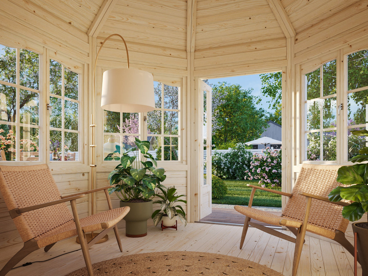 Veronica 4 (2.9x3.6m | 6.7m2 | 28mm) Octagonal Summer House - Palmako UK