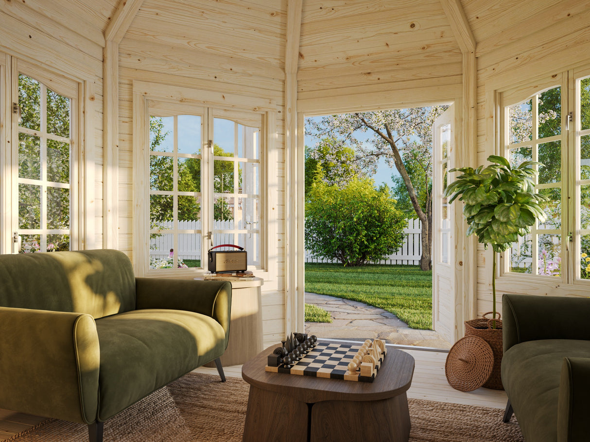 Veronica 4 (3.4x4.1m | 9.2m2 | 34mm) Octagonal Garden Pavilion - Palmako UK