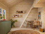 Leila 1 (5,4x3,4m | 17,5+7,3 m² | 70 mm) Log Sauna Cabin with Mezzanine Sleeping Loft