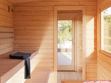 Sanna M+ (6.5x2.5m | 6.8+5.9m2 | 44mm) Modern Garden Sauna with Dressing Room and Canopy