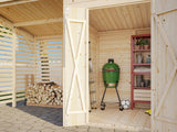 Leif L (3.7x1.7m | 3.0+2.9m2) Practical Garden Shed - Palmako UK