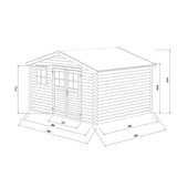BELAIA 10,8m2 - 28 mm Garden Log Shed - Palmako UK