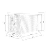 BELAIA 4,9m2 Pentroof - 28 mm Compact Log Shed - Palmako UK