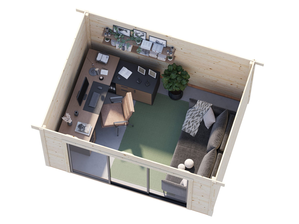 Lydia M (4x3m | 10.8m2 | 28mm) Summer House with Sliding Doors - Palmako UK