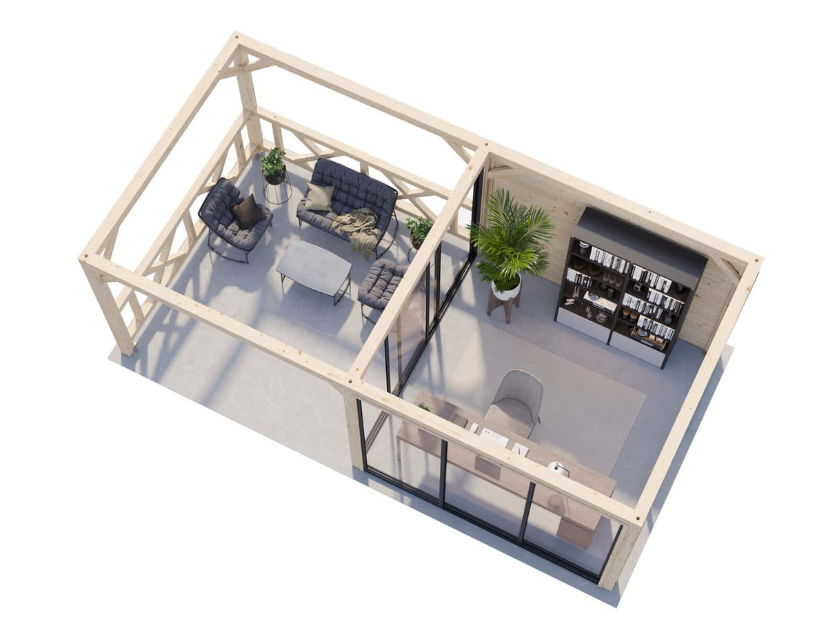 Bianca 204/504 (6x3m | 16.6m2) Garden Room With 3 Glass Walls And a Gazebo (Double Glazing Available)
