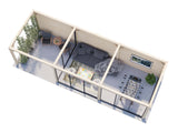 Bianca 218/518 (9x3m | 24.9m2) Glass Garden Room With Sliding Doors (Double Glazing Available) - Palmako UK