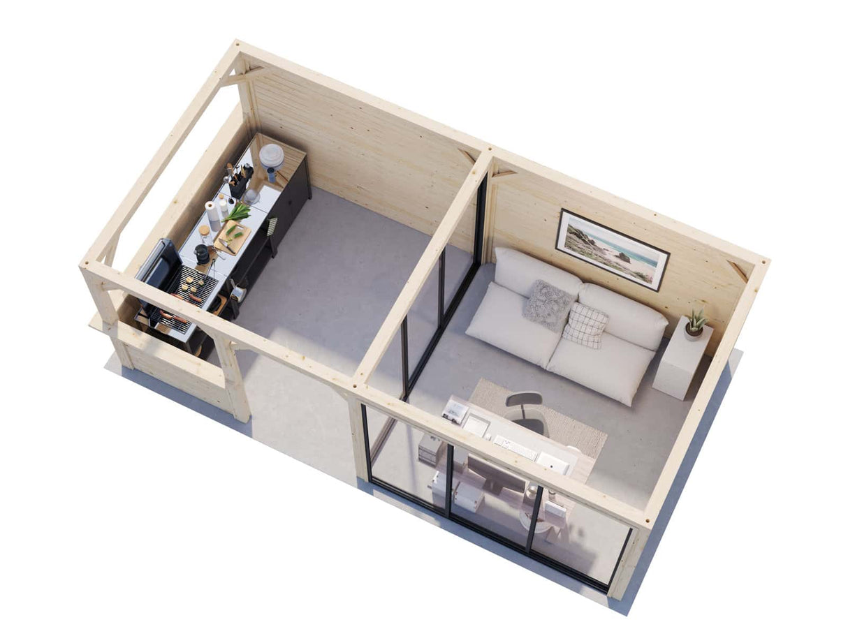Lenna 407/707 (6x3m | 16.6m2) Glass Garden Room With Sliding Doors (Double Glazing Available)