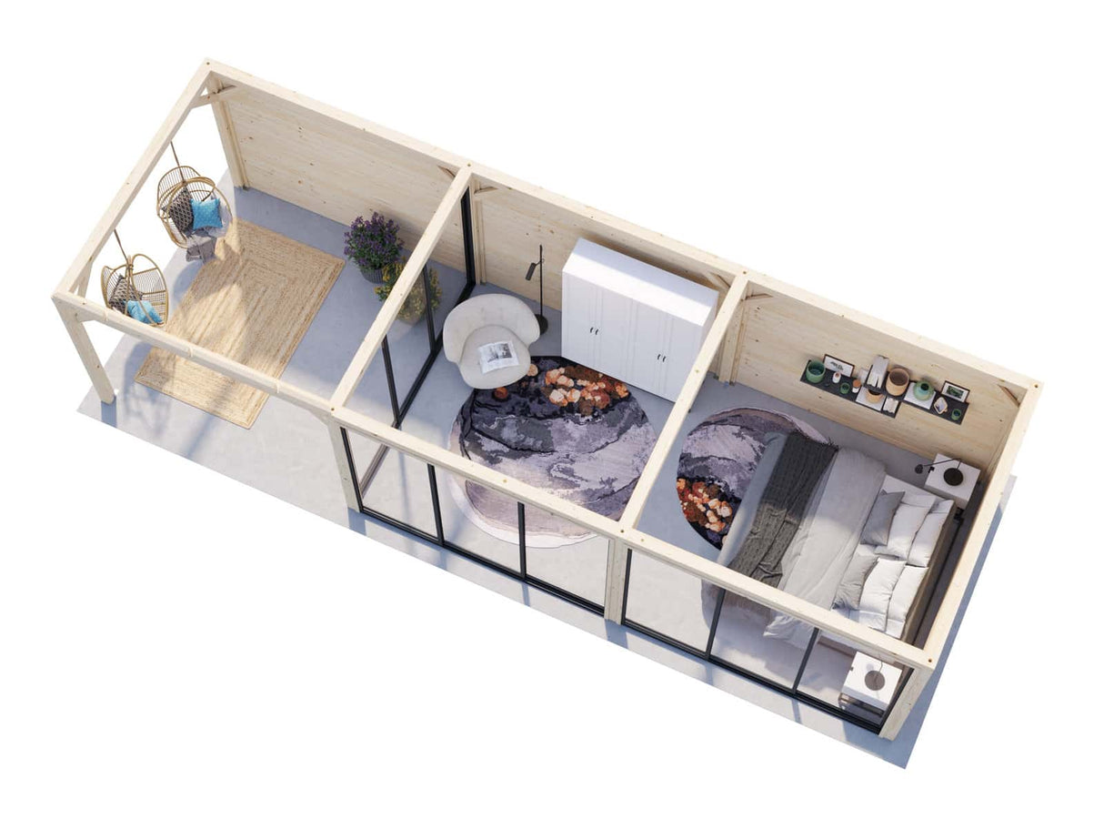 Lenna 417/717 (9x3m | 24.9m2) Glass Garden Room With Sliding Doors (Double Glazing Available)