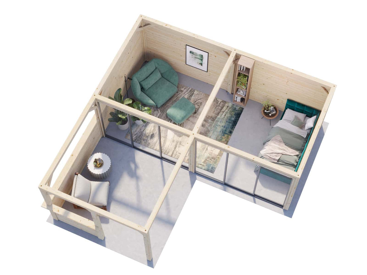 Lenna 422/722 (6x6m | 24.9m2) Glass Garden Room With Sliding Doors (Double Glazing Available)