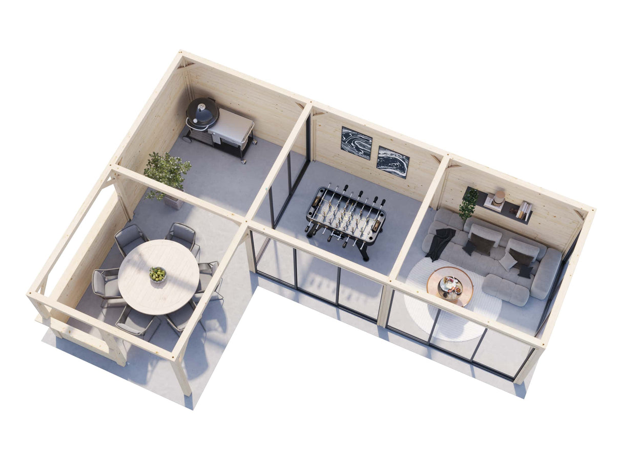 Lenna 421/721 (9x6m | 33.2m2) Glass Garden Room With Sliding Doors (Double Glazing Available)