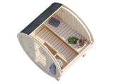 Anita S (2x1.6m | 0.9m2 | 42mm) Timber Garden Barrel Sauna - Palmako UK