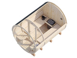 Anita L (2.2x2.9m | 1.6+0.7m2 | 42mm) Timber Garden Barrel Sauna with Glass wall - Palmako UK