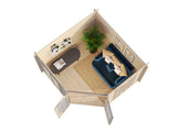 Melanie S (2.8x2.8m | 7m2 | 28mm) Classic Corner Cabin Summer House - Palmako UK
