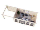 Aurelia L+ (8,3x3m|15,2+7,9m2|44mm ) Spacious Modern Garden room with Canopy - Palmako UK
