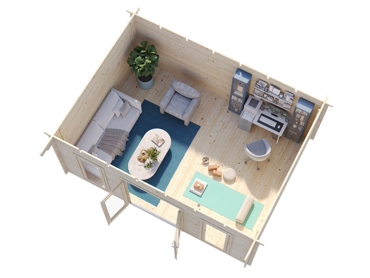 Bret M (5.5x4.1m | 19.9m2 | 44mm) Contemporary Summer House - Palmako UK