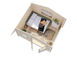 Emma M (3.8x3.2m | 10.4m2 | 34mm) Alpine Style Log Cabin - Palmako UK
