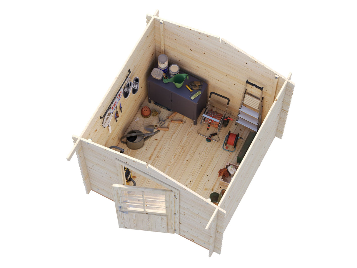 Vivian S (2x2m | 3.8m2 | 28mm) Compact Garden Log Cabin - Palmako UK