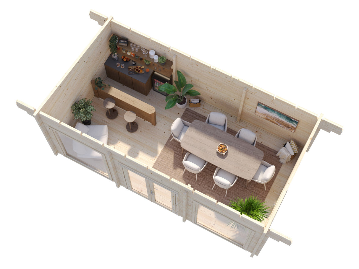 Heidi M (6.4x3.6m | 19.7m2 | 70mm) Contemporary All-Season Garden Room - Palmako UK