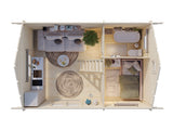Sandra M (6.1x4.1m | 29.9m2 | 44mm) Three Room Traditional Holiday Log Cabin - Palmako UK