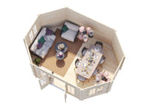 Hanna (5.7x4.2m | 20.3m2 | 44mm) Large Glazed Garden Pavilion Summer House