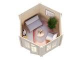 Hanna (3m diameter | 7.6m2 | 34mm) Hexagonal Timber Garden Pavilion